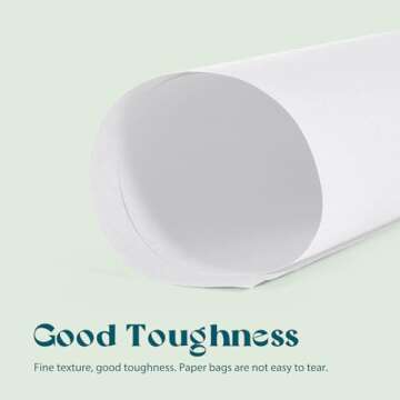 MESHA Paper Gift Bags 5.25x3.75x8 50Pcs White Paper Bags for Small Business,Small Paper Gift Bags with Handles Bulk,Birthday Wedding Party Favor Bags