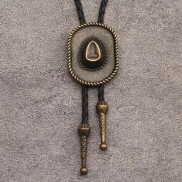 GelConnie Men's Bolo Ties Western Cowboy Wedding Tie Men Necklace Tie Vincent Vega Hat Bolo Tie for ...