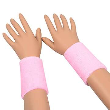 ColorYourLife Colorful Wristbands - 10 Pairs of Sweatbands