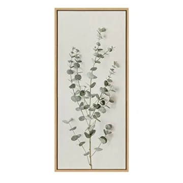 Kate and Laurel Eucalyptus Botanical Canvas Wall Art - 40x18