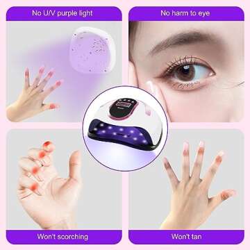 Etunsia Nail Lamp, Gel Nail Light 168W Nail Dryer for All Gel Nail Polish, LED Nail Lamp with 4 Timer Modes - Auto Sensor - Professional Curing - Large LCD Screen, Gel Light for Nails for Home & Salon