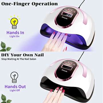 Etunsia Nail Lamp, Gel Nail Light 168W Nail Dryer for All Gel Nail Polish, LED Nail Lamp with 4 Timer Modes - Auto Sensor - Professional Curing - Large LCD Screen, Gel Light for Nails for Home & Salon