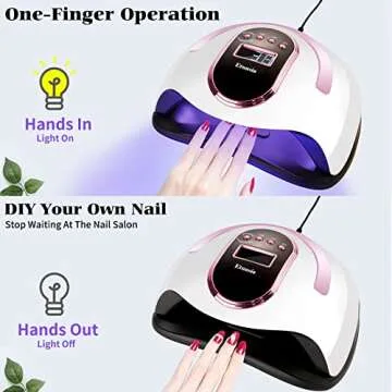 Etunsia Nail Lamp, Gel Nail Light 168W Nail Dryer for All Gel Nail Polish, LED Nail Lamp with 4 Timer Modes - Auto Sensor - Professional Curing - Large LCD Screen, Gel Light for Nails for Home & Salon