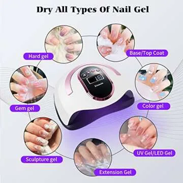 Etunsia Nail Lamp, Gel Nail Light 168W Nail Dryer for All Gel Nail Polish, LED Nail Lamp with 4 Timer Modes - Auto Sensor - Professional Curing - Large LCD Screen, Gel Light for Nails for Home & Salon