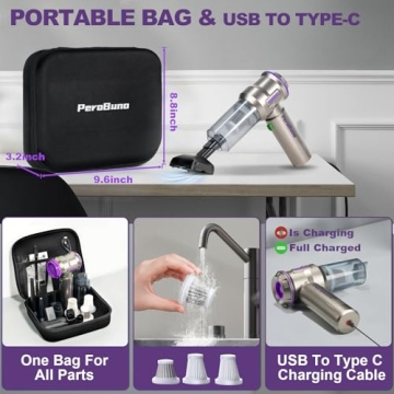 Powerful PeroBuno Handheld Car Vacuum for Versatile Cleaning