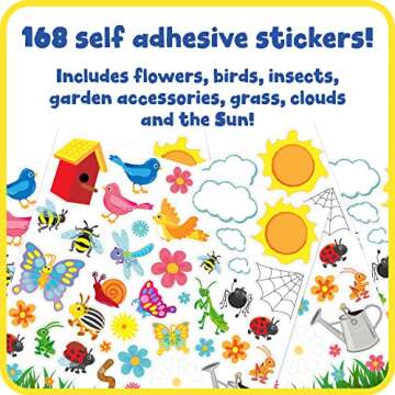 READY 2 LEARN Foam Stickers - Garden - Pack of 168 - Self-Adhesive Stickers for Kids - 3D Puffy Flower Stickers for Laptops, Party Favors and Crafts