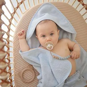 Mushie Baby Hooded Towel in Organic Cotton for Cozy Comfort