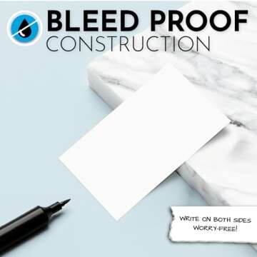 Home Advantage 3x5 Blank Index Cards - Our 50 Pack of Blank Note Cards Use Heavy Duty Cardstock to Make Them Bleed Proof - These Plain Index Cards Make Great Greeting Cards, Recipe Cards & Flash Cards