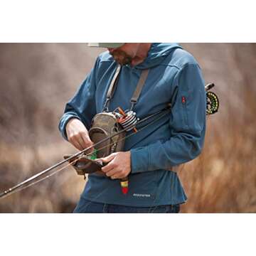 fishpond San Juan Vertical Fly Fishing Chest Pack, Fits up to Two Tackle or Fly Boxes, Lightweight Fishing Bag with Padded Neck Strap – Sand/Saddle Brown