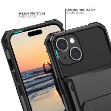 Nvollnoe iPhone 15 Plus Dual Layer Case with Card Holder