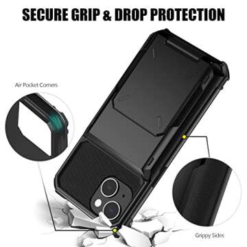 Nvollnoe iPhone 15 Plus Dual Layer Case with Card Holder