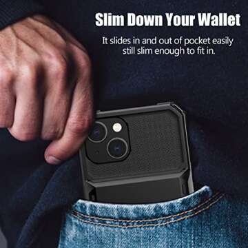 Nvollnoe iPhone 15 Plus Dual Layer Case with Card Holder