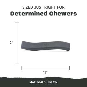 Barkbox Super Chewer Tough Dog Fetch Toy for Aggressive Chewers, Durable Rubber & Nylon for Small, Medium, & Large Dogs & Puppies, Throwbar