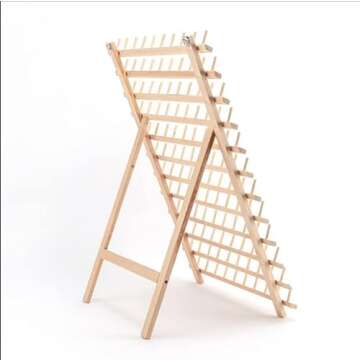 BAENRCY 120-Spools Wooden Thread Holder Sewing and Embroidery Rack and Organizer