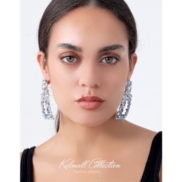Sparkly KELMALL Rectangle Dangle Earrings for Women