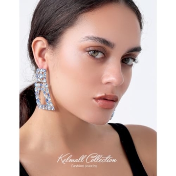 Sparkly KELMALL Rectangle Dangle Earrings for Women