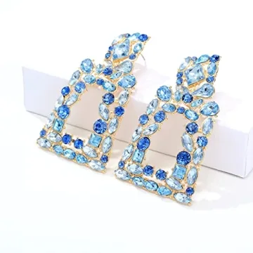 Sparkly KELMALL Rectangle Dangle Earrings for Women