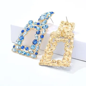 Sparkly KELMALL Rectangle Dangle Earrings for Women