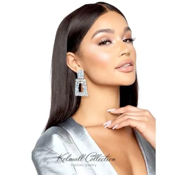 Sparkly KELMALL Rectangle Dangle Earrings for Women