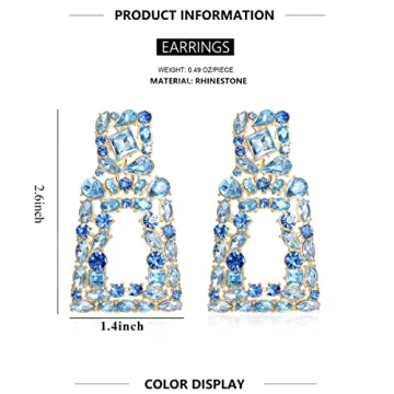 Sparkly KELMALL Rectangle Dangle Earrings for Women