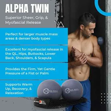 Tune Up Fitness – Alpha Twin Set in Tote | Larger Sized Yoga Massage Therapy Balls | Trigger Point...