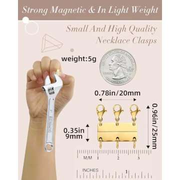 OHINGLT Layered Necklace Clasp Magnetic 18K Gold and Silver Necklace Separator for Layering, Multiple Necklace Clasps and Closures for Women
