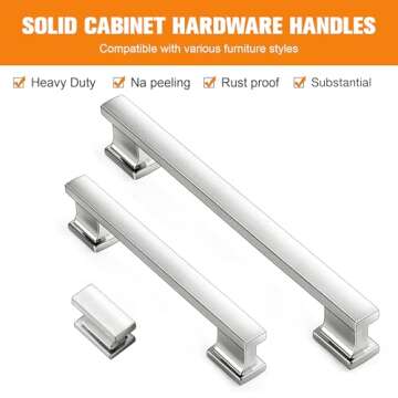 VEHCIL 10 Pack Brushed Nickel Cabinet Pulls,5 Inch(128mm) Kitchen Cabinet Handles, Drawer Pulls Handles for Kitchen Cabinets Hardware Cupboard Closet Bathroom Dresser, Solid Zinc Alloy