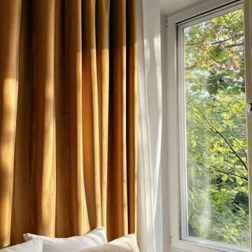 Lazzzy Gold Velvet Curtains Blackout Curtain Thermal Insulated Curtains for Bedroom Living Room Dark...