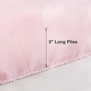 Luxury duduta Pink Faux Fur Carpet Rug 3x5 ft