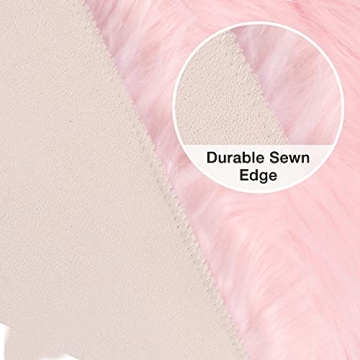 Luxury duduta Pink Faux Fur Carpet Rug 3x5 ft