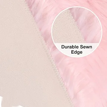 Luxury duduta Pink Faux Fur Carpet Rug 3x5 ft