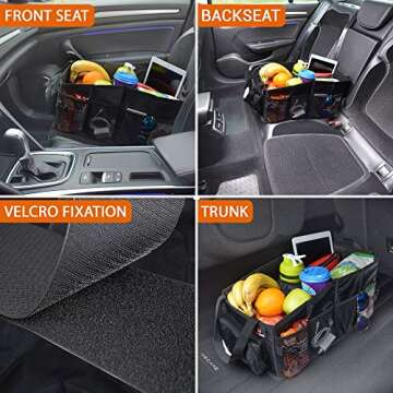 FoxBoxUsa Front Seat Car Organizer, Trunk Organizer For Suv, Back Seat Car Storage Organization Betw...