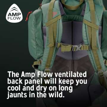 Kelty Redwing 50 – 50 Liter Internal Frame Backpack for Hiking, Backpacking, Travel, Hip Belt, Tailored Fit, 2023 (Duck Green)