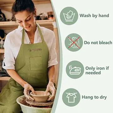 Potterhyme Full Coverage Pottery Apron for Artists