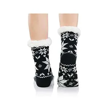 Cozy Winter Women’s Slipper Socks with Grippers