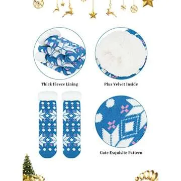 Cozy Winter Women’s Slipper Socks with Grippers