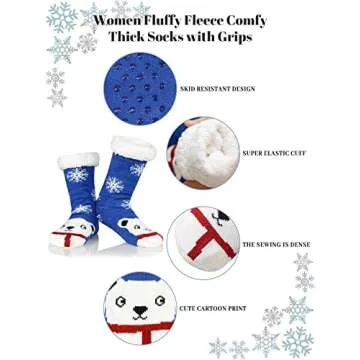 Cozy Winter Women’s Slipper Socks with Grippers
