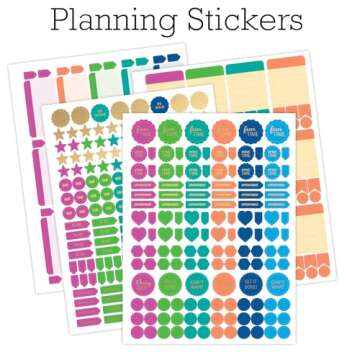 Deluxe 2025 Planner, 8.5"x11": 14 Months (November 2024 - December 2025), Includes Page Tabs, Bookmark, Planning Stickers, Pocket Folder Daily Weekly Monthly Planner Yearly Agenda (Teal Floral)