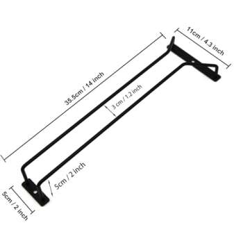 RedDreamer 14-Inch Black Wine Glass Rack, Under Cabinet Wine Glass Holder, Stemware Rack, Hanging St...