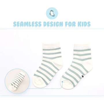 Gwenvenni Kids Cutton Ankle Socks Glitter Striped Crew Socks fo Big Little Girls 5-Pack