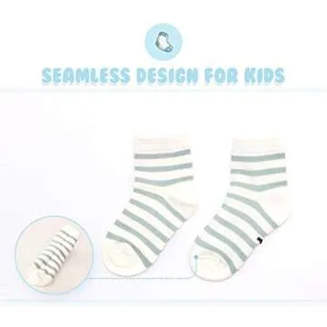 Gwenvenni Kids Cutton Ankle Socks Glitter Striped Crew Socks fo Big Little Girls 5-Pack