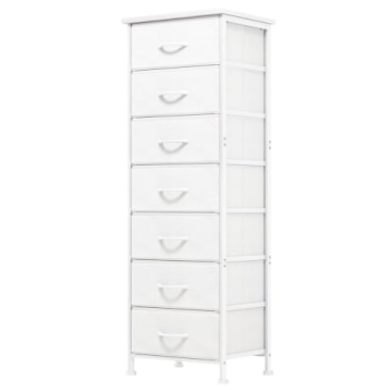 Fixwal White Tall Dresser - Versatile Storage with 7 Drawers for Stylish Organization