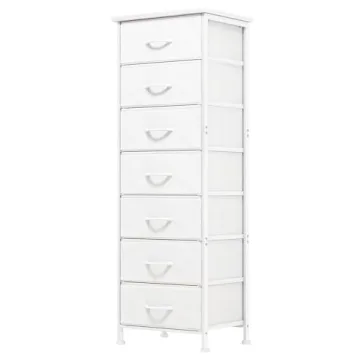 Fixwal White Tall Dresser - Versatile Storage with 7 Drawers for Stylish Organization