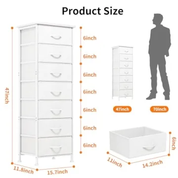 Fixwal White Tall Dresser for Smart Storage Solutions