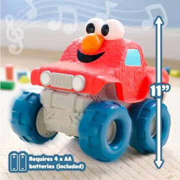 Just Play Sesame Street Giggle N Go Monster Truck Toy Vehicle, Pops Wheelies, Sings, and Has Phrases...