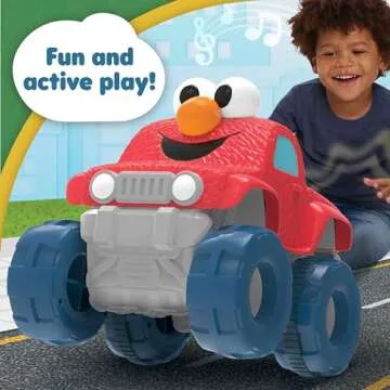 Just Play Sesame Street Giggle N Go Monster Truck Toy Vehicle, Pops Wheelies, Sings, and Has Phrases, Kids Toys for Ages 2 Up, Amazon Exclusive