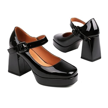 Latasa Mary Jane Platform Chunky Block Heels for Women