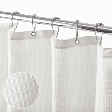 mDesign Waffle Knit Luxury Shower Curtain - 72"x72"