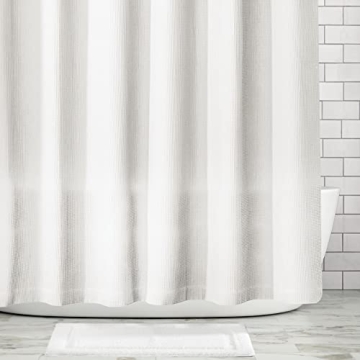 mDesign Waffle Knit Luxury Shower Curtain - 72"x72"