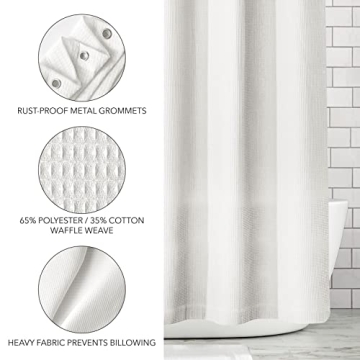mDesign Waffle Knit Luxury Shower Curtain - 72"x72"